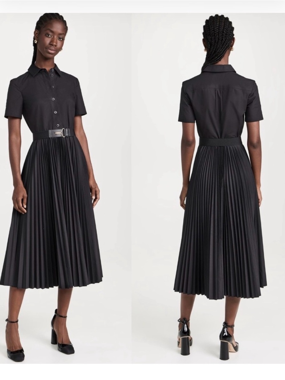 Tory Burch Black Button-Up Shirt Dress